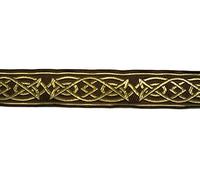 10m Keltischer Borte Webband 35mm breit Farbe: Braun-Gold präsentiert von 1A-Kurzwaren MG05-brgo-35