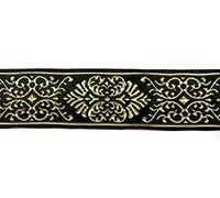 10m Keltischer Borte Webband 35mm breit Farbe: Schwarz-Gold präsentiert von 1A-Kurzwaren 35011-swgo