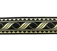 10m Keltischer Borte Webband 35mm breit Farbe: Schwarz-Gold präsentiert von 1A-Kurzwaren 35013-swgo