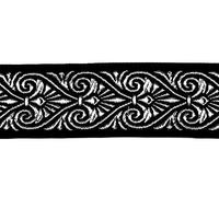 10m Keltischer Borte Webband 35mm breit Farbe: Schwarz-Silber präsentiert von 1A-Kurzwaren 35003-swsi