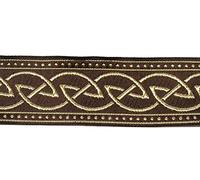 10m Keltischer Knoten weit Webband Borte 22mm breit Farbe: Braun-Gold von 1A-Kurzwaren 22034-brgo