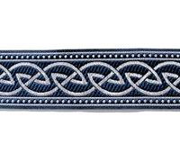 10m Keltischer Knoten weit Webband Borte 33mm Farbe: Blau-Silber von 1A-Kurzwaren 35034-blsi