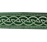 10m Keltischer Knoten weit Webband Borte 33mm Farbe: Grün-Silber von 1A-Kurzwaren 35034-gnsi