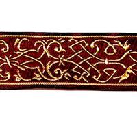 10m Mittelalter Bordüre 35mm breit bordeaux gold von 1A-Kurzwaren 35002-bogo