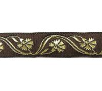 10m Mittelalter Borte Webband 16mm breit Farbe: Braun-Gold 16070-brgo