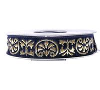 10m Mittelalter Borte Webband 16mm breit Farbe: Dunkelblau-Gold von 1A-Kurzwaren 16058-dblgo