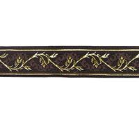 10m Mittelalter Borte Webband 35mm breit Farbe: Braun-Gold von 1A-Kurzwaren 35094-brgo