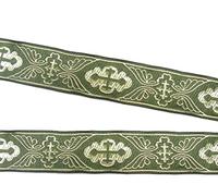 10m Mittelalter Borte Webband 35mm breit Farbe: Moosgrün von 1A-Kurzwaren 212-moos