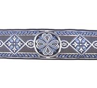 10m Mittelalter Borte Webband 50mm breit Farbe: Blau-Silber von 1A-Kurzwaren 50004-blsi