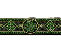 10m Mittelalter Borte Webband 50mm breit Farbe: Grün-Gold von 1A-Kurzwaren 50004-gngo