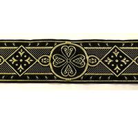 10m Mittelalter Borte Webband 50mm breit Farbe: Schwarz-Gold von 1A-Kurzwaren 50004-swgo