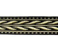 10m MittelalterBorte Webband 20mm breit Farbe: Schwarz-Gold 20014-swgo