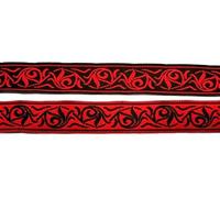 10m MittelalterBorte Webband 20mm breit Farbe: Schwarz-Rot 20001-swrt doppel