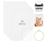 10Stk Stickvlies Wasserlöslich, A4 Wasserlösliches Stickvlies Selbstklebend, Druckbar Stickvorlagen Wasserlöslich, Stickvlies Ausreißbar Stickfolie Wasserlöslich mit Strickrahmen für Nadelarbeiten