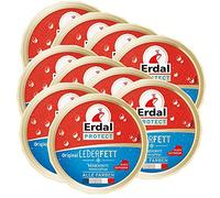 10x Erdal Protect Original Lederfett - Alle Farben, Intensivpflege mit Nässeschutz, 150 ml