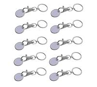 10x Metall Schlüsselanhänger mit Einkaufschip