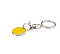 10x Metall Schlüsselanhänger mit Einkaufschip / Farbe: gelb