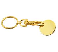 10x Metall-Schlüsselanhänger / mit Einkaufschip / Farbe: gold