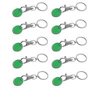 10x Metall Schlüsselanhänger mit Einkaufschip / Farbe: grün