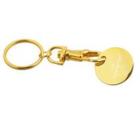 10x Metall-Schlüsselanhänger mit Gravur / mit Einkaufschip / Farbe: gold