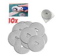 10x Premium Ersatzklingen Rundklingen 45 mm für Rollschneider Rollmesser Stoffschneider Passend für Prym OLFA Cutter 45mm mit Box Long Life Qualität 5 10 15 Stück Rundmesser EXTRA Scharf