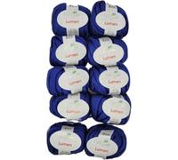 10x50 Gramm Ilkadim Export Lumen Strickgarn, Baumwolle Viskose, 500g Strickwolle einfarbig, Garn (nachtblau 121-20)
