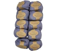 10x50 Gramm Ilkadim Export Papyrus Strickgarn Baumwolle Seide, Strickwolle einfarbig, 500g Baumwollgarn Seidengarn (flieder 229-16)