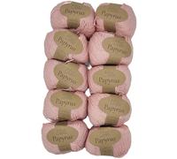 10x50 Gramm Ilkadim Export Papyrus Strickgarn Baumwolle Seide, Strickwolle einfarbig, 500g Baumwollgarn Seidengarn (malve 229-06)