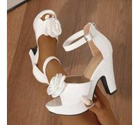 11,3 cm sexy Lacklederschuhe mit großer Blume, Plateau, super hoher Absatz, modische Peep-Zehen Sandalen, dicker Absatz Römische Schuhe, 2025 neue läs