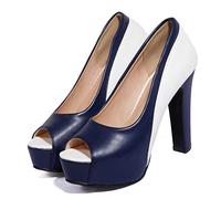 11,5 cm Sandalen Damen Heels Ankle Peep Sandalen Damen Plattform Open Toe Stiletto Pumps Sexy Pole Dance Schuhe High Heels,Blau,41 EU