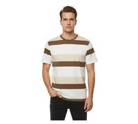 11 PROJECT Frankie Herren Baumwoll-Shirt T-Shirt Colour-Blocking Sommer-Shirt 21301046ME 181016 Braun/Weiß M