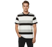 11 PROJECT Frankie Herren Baumwoll-Shirt T-Shirt Colour-Blocking Sommer-Shirt 21301046ME 194008 Schwarz/Weiß/Grau M