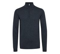 11 Project Ingfried Herren Strickpullover Troyer Feinstrick Pullover mit Troyerkragen, Größe:XL, Farbe:Insignia Blue Melange (1940101)