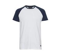 11 Project PRBo Herren T-Shirt Kurzarm Shirt im Baseball-Look mit Rundhals-Ausschnitt aus 100% Baumwolle, Größe:XXL, Farbe:White (110601)