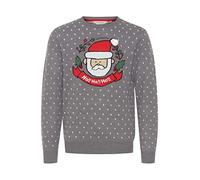 11 Project PRJulius Herren Weihnachtspullover Winter Pullover Strickpullover Weihnachtspulli mit Rundhalsausschnitt, Größe:L, Farbe:Stone Mix (200274)