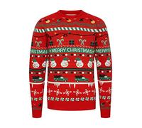 11 Project PRRuben Herren Strickpullover Weihnachtspullover, Größe:L, Farbe:Mars Red (181655)