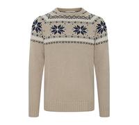 Strickfleece-Pullover 11 PROJECT "Strickpullover PRTimbro", Herren, Gr. M, braun (crockery), Obermaterial: 90% Polyacryl PAN. 10% Wolle WO., Pullover (37997367-M) crockery