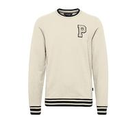 11 Project PRVan Herren Sweatshirt Pullover Pulli mit Flock Print Rundhalsauschnitt College Look, Größe:L, Farbe:Cloud Cream (120804)