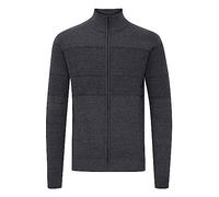 11 Project PRYannik Herren Strickjacke Cardigan Feinstrick mit Stehkragen und Reißverschluss, Größe:M, Farbe:Dark Grey Melange (1940071)