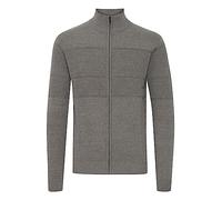 11 Project PRYannik Herren Strickjacke Cardigan Feinstrick mit Stehkragen und Reißverschluss, Größe:S, Farbe:Gray Melange (1840051)