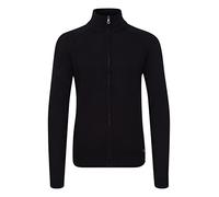 11 Project Steffan Herren Strickjacke Cardigan Feinstrick mit Stehkragen, Größe:L, Farbe:Black (194007)