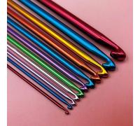 11 Stück afghanische gehäkelte bunte Gürtel Häkelnadel-Set, 2mm-8mm Häkelnadeln, tunesische afghanische Häkelnadeln Set, Mehrfarbiges Aluminium Häkelw