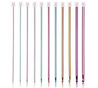 11 Stück Tunesische Häkelnadeln Set, 2,0-8,0 mm Bunt Aluminium Tunesische Stricknadeln Häkeln, Afghanische Häkelnadel Set für Anfänger Erwachsene Profis