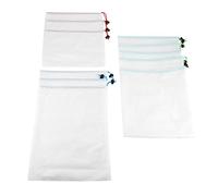 11 Stück wiederverwendbare Einkaufstaschen, umweltfreundliche Netztaschen mit 3-farbigem Kordelzug, 3 Größen, Polyester-Aufbewahrungstaschen für Obst, Gemüse und Spielzeug