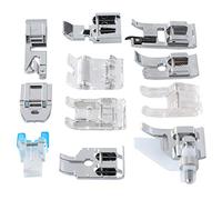 11-teiliges Nähmaschinen-Nähfuß-Set, multifunktionales Haushaltsnähzubehör, Edelstahl-Nähfüße 505A, kompatibel mit Reißverschlüssen, Leder, Knöpfen und Perlen - inklusive