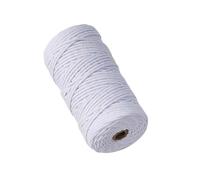110 Yards 3mm Colorful Cotton Macramé Cord For DIY Crafts | Vibrant 100% Cotton Cord For Creative Projects, Perfect For Macramé(16 White)