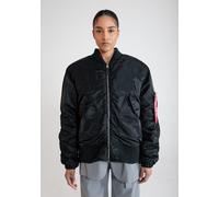 Bomberjacke ALPHA INDUSTRIES "CWU MA-1 Bomber NC Women", Damen, Gr. L/XL, schwarz, Obermaterial: 100% Nylon, Lining/Füllung: 100% Polyester, Jacken Bomberjacke (81862044-L) schwarz