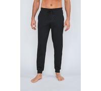 Jogger Pants JOOP "Leisure", Herren, Gr. M, N-Gr, schwarz, Obermaterial: 95% Baumwolle, 4% Elasthan, 1% sonstige Fasern, unifarben, bequem lang, Hosen, mit Cornflower-Allovermuster (26074520-M) schwar