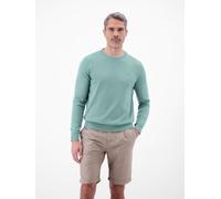 Strickpullover LERROS "Herren Strickpullover aus Baumwolle mit Crewneck Ausschnitt", Herren, Gr. L, grün (arctic blau), 100% Baumwolle, Pullover Strickpullover, Weicher Strick-Pullover, Rundhalsaussch