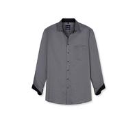 Businesshemd OLYMP "OLYMP Luxor, Comfort Fit - Big, Kent", Herren, Gr. 45, Normaler Arm, grau (schwarz), 100% Baumwolle, Hemden (55863158-45) schwarz